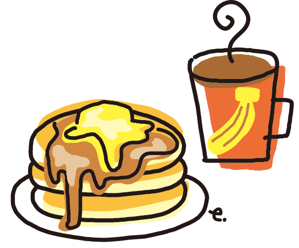 コーヒーとホットケーキ