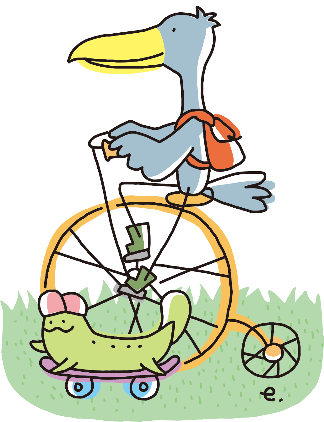 自転車に乗るはしもん