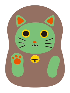 顔が緑のニャンリョーシカ